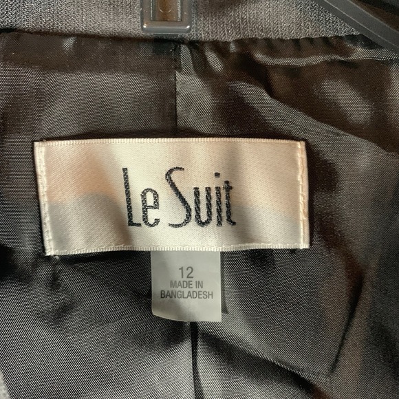 Le Suit Women's Blazer Jacket 12 Gray Notch Collar Career Office Formal NWT - Picture 4 of 10